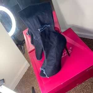 Denim Booties